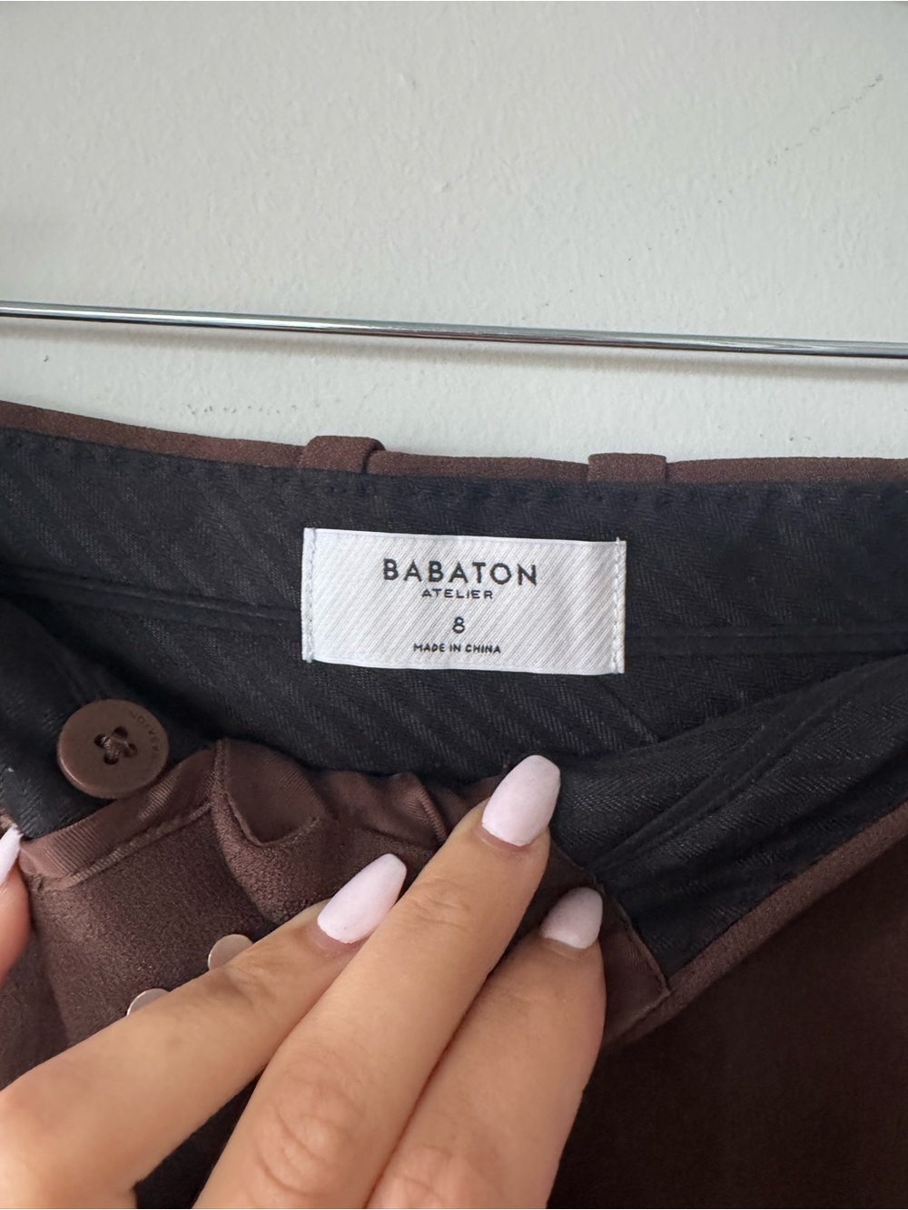 Babaton Dark Brown Tailored Pleat Bermudas - Picture 3 of 4